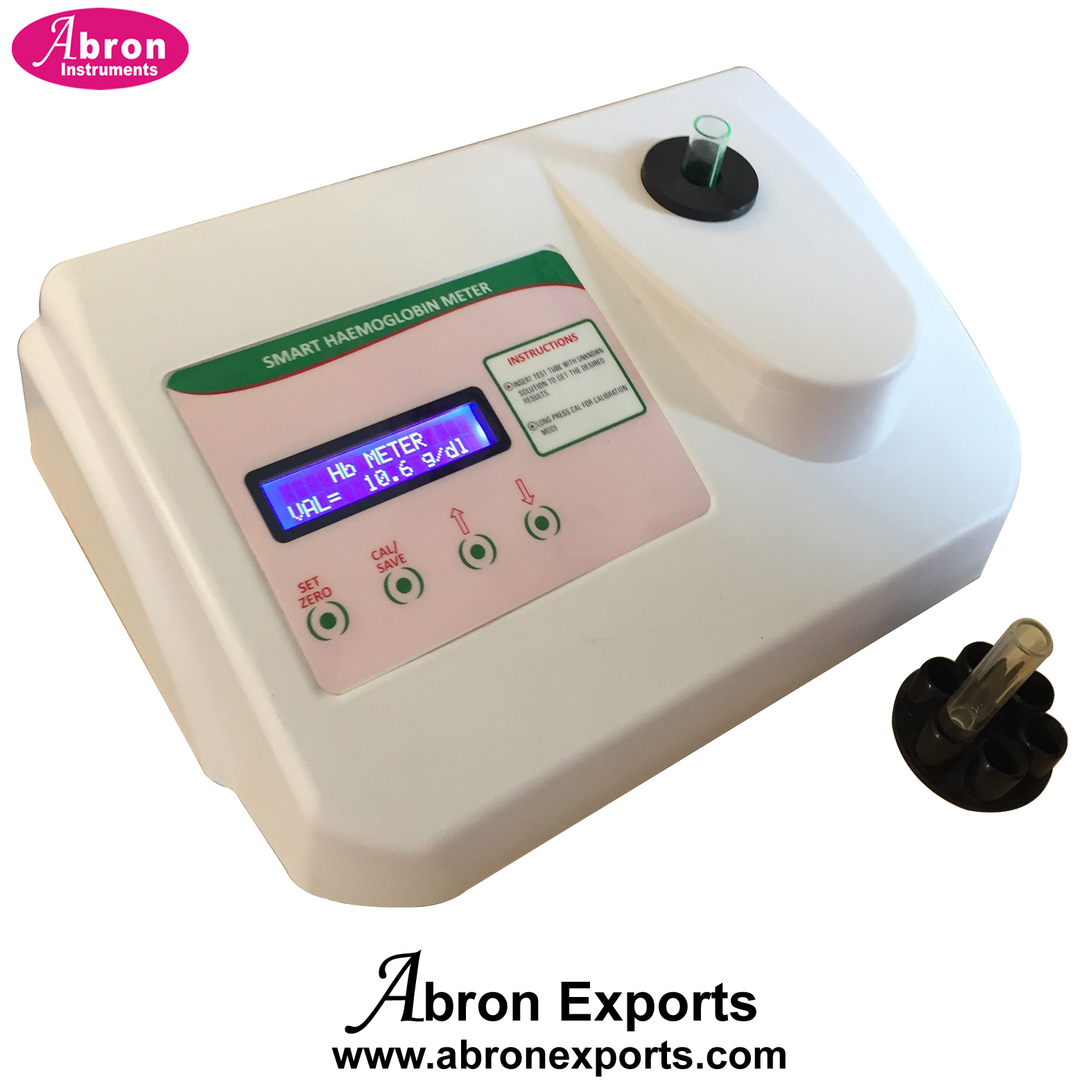 Digital Haemoglobinometer HB meter digital microprocessor based with matched test tube abron one touch reading table model abron AC-309HDM